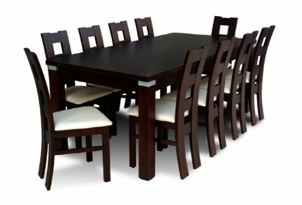 Tavolo da pranzo con 10 sedie Set da pranzo Sala da pranzo Gruppo di tavoli e sedie in legno 200/290 cm