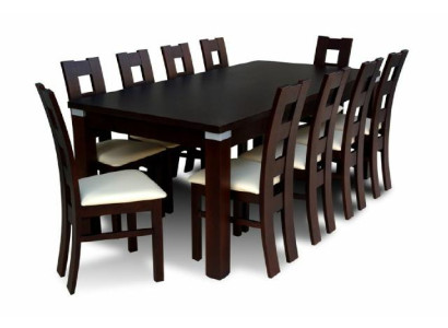 Tavolo da pranzo con 10 sedie Set da pranzo Sala da pranzo Gruppo di tavoli e sedie in legno 200/290 cm