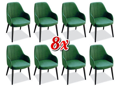 Sedie da pranzo in tessuto set 8x Sedia Sedia Designer Legno Tessuto Sedie Imbottite tradotto in italiano: Sedie da pranzo in tessuto set di 8 sedie Sedia Designer Legno Tessuto Sedie Imbottite