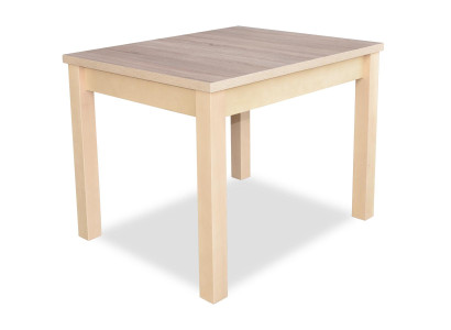 Elegante tavolo da pranzo con piano in legno color beige per sala da pranzo moderna