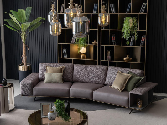 Set di divani di lusso per il soggiorno 3+3+1 posti in tessuto, divano grande, set di divani.