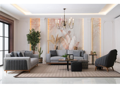 Set di divani di lusso 3 + 2 + 1 Divano moderno Design di imbottiture Lounge Mobili