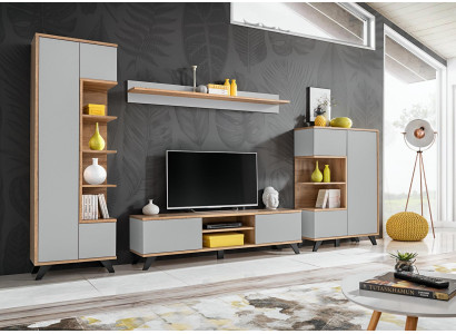 Set soggiorno libreria porta TV mensola set mobili soggiorno in legno 4 pezzi.