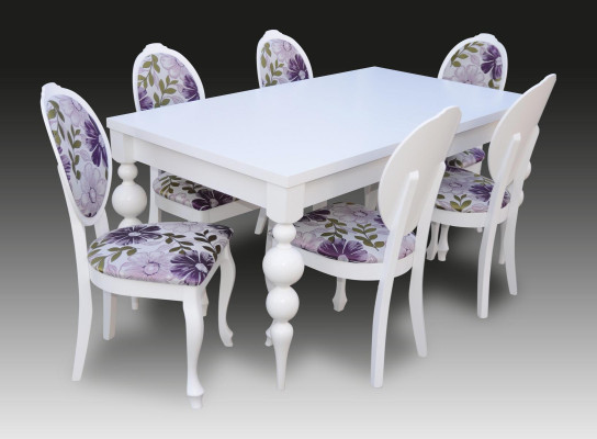 Tavolo da pranzo 6 sedie Gruppo di pranzo Set da pranzo Tavolo classico Set 7 pezzi Sedia nuova