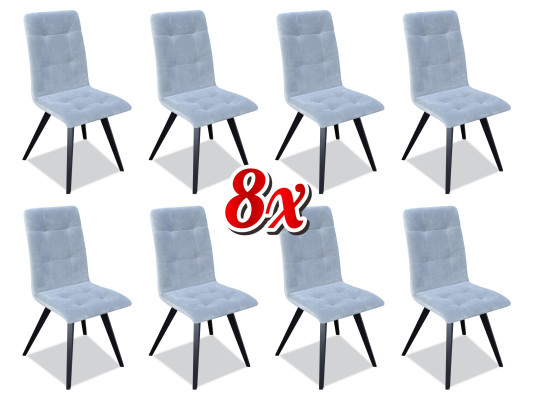 Sedia 8x Sala da pranzo Sedia imbottita Lounge Tessuto Sedia Poltrona Set Nuovo Club