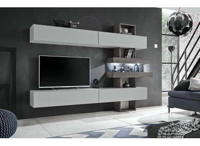 Set completo da soggiorno mobili rtv mobile basso parete attrezzata legno design d'arredo.