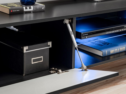 Mobile multimediale nero con camino design moderno soggiorno designer mobili TV stand.