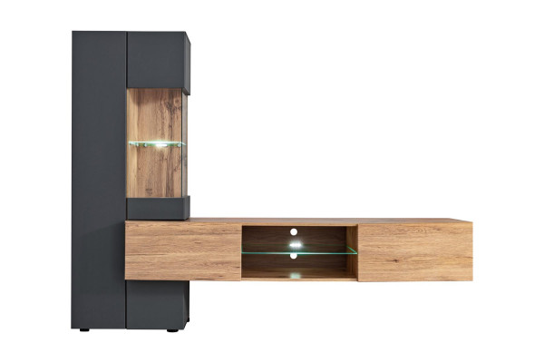 Grigio completa parete attrezzata lusso design scaffale soggiorno nuovo arredamento