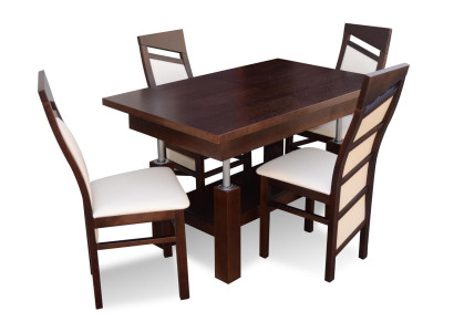 Design sala da pranzo Set di arredi 5 pezzi Mobili in legno Cucina 4 sedie Tavolo Sedie con schienale