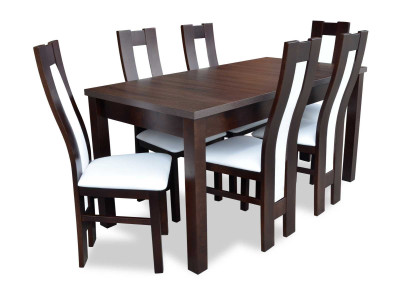 Tavolo da pranzo con gruppo di sedie classiche 6x sedie Set da 7 pezzi Gruppo di sedute