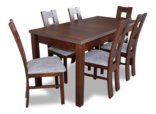 Tavolo da pranzo classico in legno con set da pranzo da 6 sedie, 7 pezzi.