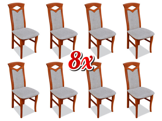 Sedia da pranzo in legno Imbottite Sedie da ristorante Sala da pranzo 8x Sedie in legno massiccio Mobili  Sedia da pranzo in legno Imbottite Sedie da ristorante Sala da pranzo 8x Sedie in legno massiccio Mobili
