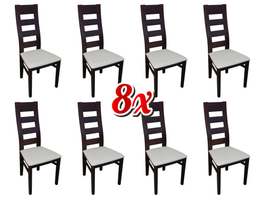 Gruppo di sedie imbottite con schienale, lusso in legno massiccio, set di 8 sedie.