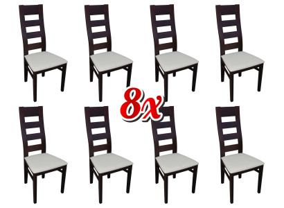 Gruppo di sedie imbottite con schienale, lusso in legno massiccio, set di 8 sedie.