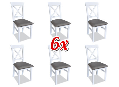 Set di sedie imbottite Gruppo di sedie Set da pranzo con 6x gruppi di sedie Sedie in tessuto per cucina