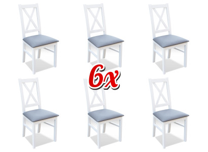 Set di sedie in tessuto e legno, 6 sedie per sala da pranzo, design per la sala da pranzo, sedia in legno massiccio