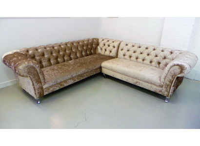 Divano angolare Chesterfield divano imbottito nuovo set divano angolare divano in pelle tessile
