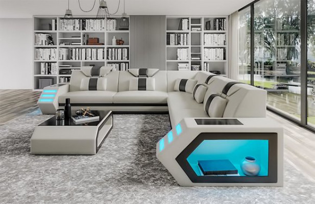 Soggiorno divano in pelle divano imbottito divano a L divano grande XXL set di divani