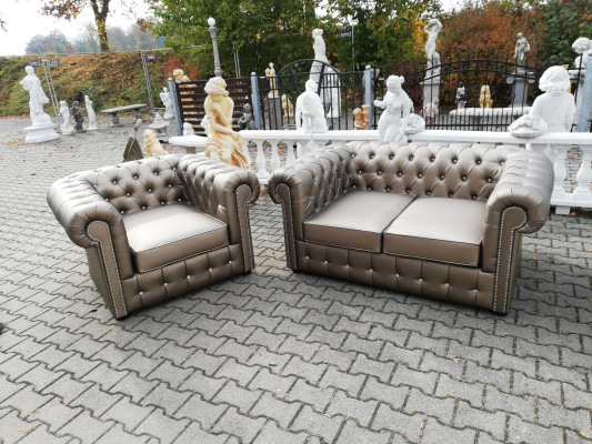 Designer Chesterfield set da divano 2+1 divano divano imbottito set seduta oro