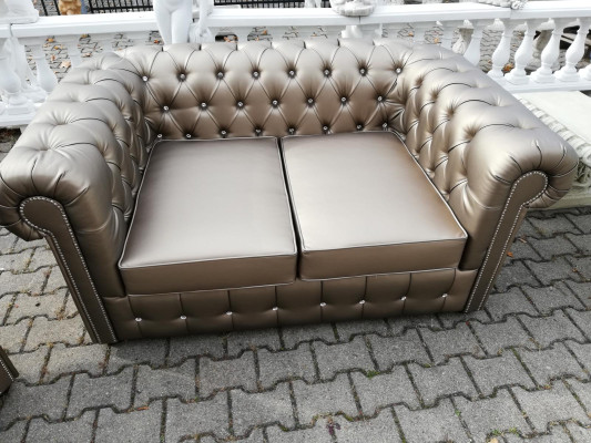 Designer Chesterfield set da divano 2+1 divano divano imbottito set seduta oro