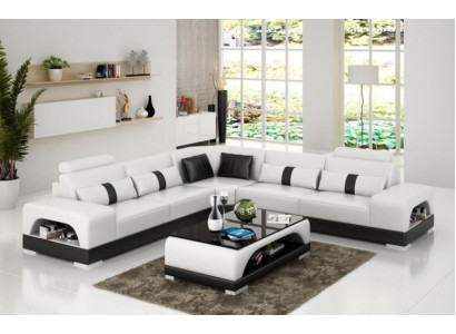 Ecksofa mit USB,Couch Sofa Wohnlandschaft Sitz Eck Garnitur Leder Textil Sandber