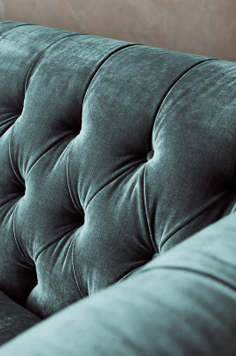 Divano angolare Chesterfield in pelle divano tessuto tessuto imbottito angolo nuovo