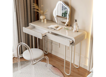 Tavolo per il trucco bianco con cassetti - Comò da toeletta, lussuoso tavolo per cosmetici