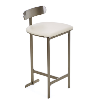 Sgabello da bar bianco Arredamento lounge Imbottito Monoposto Seduta da sala da pranzo moderna.