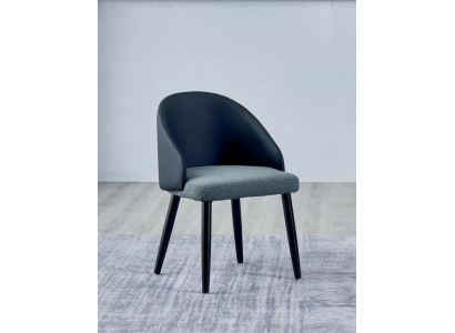 Sedie da pranzo di lusso in design blu-grigio a un posto.