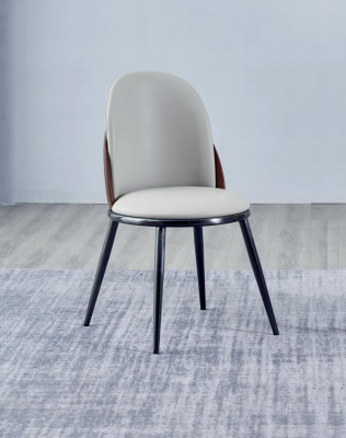 Mobili da sala da pranzo designer in bianco, poltrona senza braccioli di lusso in legno.