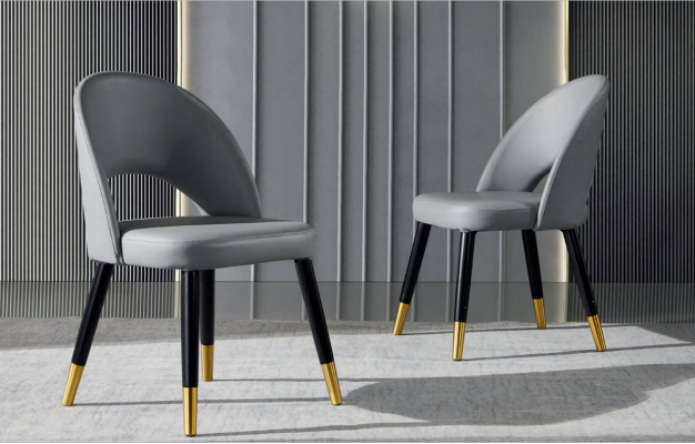 Sedia da pranzo grigia moderna monoposto in legno di design