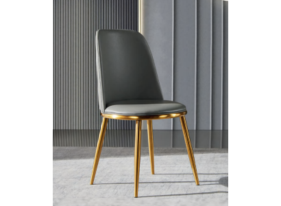 Sedia da pranzo grigia a un posto, poltrone da designer moderne a un posto