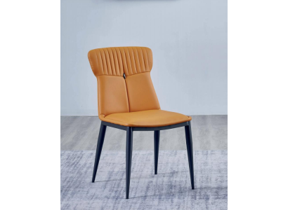 Sedie da pranzo marroni in ecopelle di design, da una persona, sedie in legno di alta qualità.