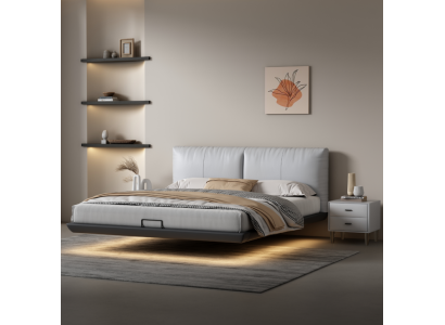 Camera da letto bianca Letto di design Letti di lusso Letti in pelle Letti matrimoniali Nuovi