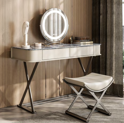 Beige design del tavolo da toeletta Camera da letto Mobili di lusso in legno Tavoli da toeletta