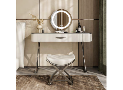 Tavolo trucco bianco con specchio designer tavolo cosmetico con cassetti.