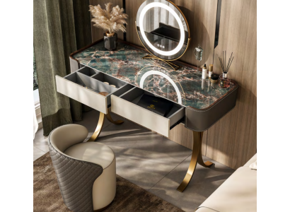 Tavolo trucco beige Designer Tavoli da toelettatura di lusso Cassetti in legno Mobili  Tavolo per il trucco beige, tavoli da toelettatura di lusso, cassetti in legno, mobili