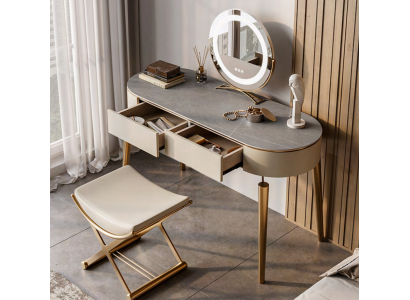 Tavolo da toeletta beige Design mobili da camera da letto Elegante pettiniera