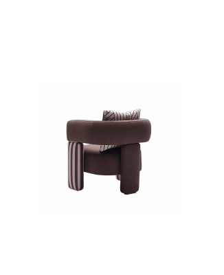 Poltrona da cocktail, poltrona singola per soggiorno in stile club, bianca in tessuto.