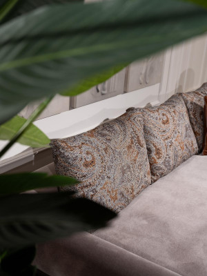 Soggiorno completo Tre posti Tavolini Grigio 3 pz Divano in stoffa