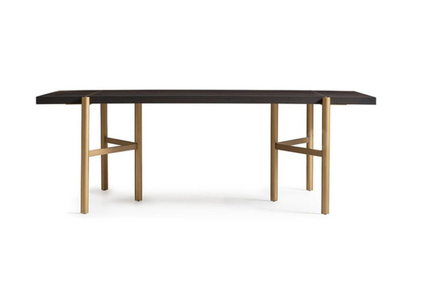 Tavolo da pranzo Tavolo da pranzo Tavolo Sala da pranzo Legno Marrone Moderno Oro Design