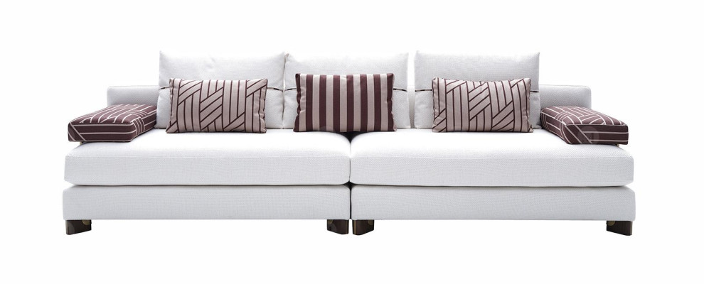 Divano 4 posti Divano in tessuto Divano 4 posti Divano imbottito Bianco Divani Moderni