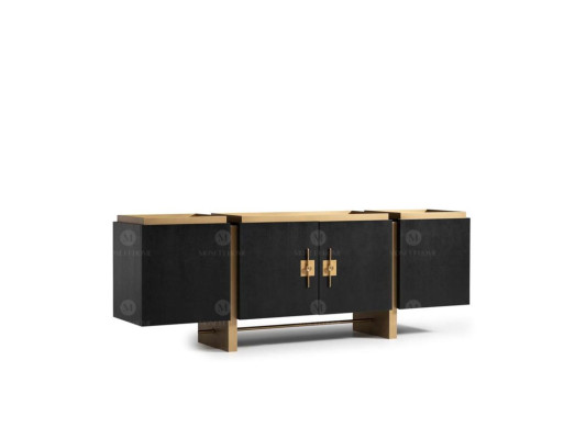 Mobiletto credenza mobiletto credenza in legno nero design moderno in oro