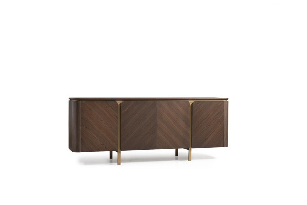 Mobile credenza comò armadio in legno marrone.