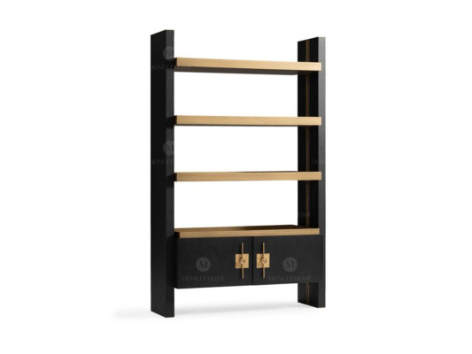 Design armadio con ripiani Armadio in legno nero e oro Armadio in legno