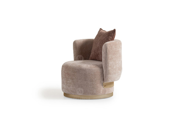 Poltrona Poltrona relax moderna in tessuto beige con imbottitura design monoposto.