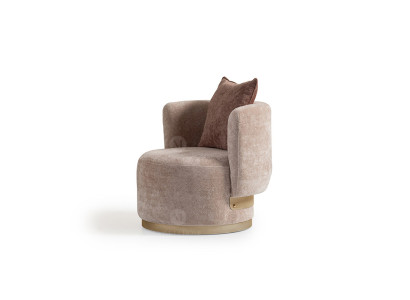 Poltrona Poltrona relax moderna in tessuto beige con imbottitura design monoposto.