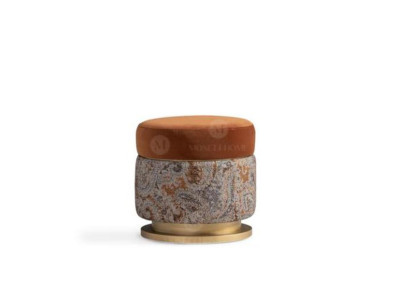 Seduta pouf Sgabello Puff Poggiapiedi Pouf in stoffa Arancione Sgabello rotondo