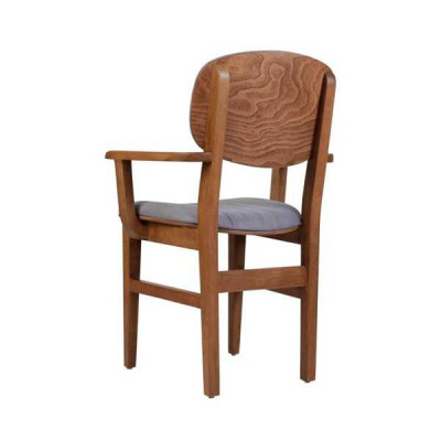 Grigio marrone sedia in legno Sedie di design Sedia da pranzo di lusso con braccioli