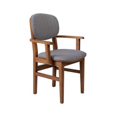 Grigio marrone sedia in legno Sedie di design Sedia da pranzo di lusso con braccioli